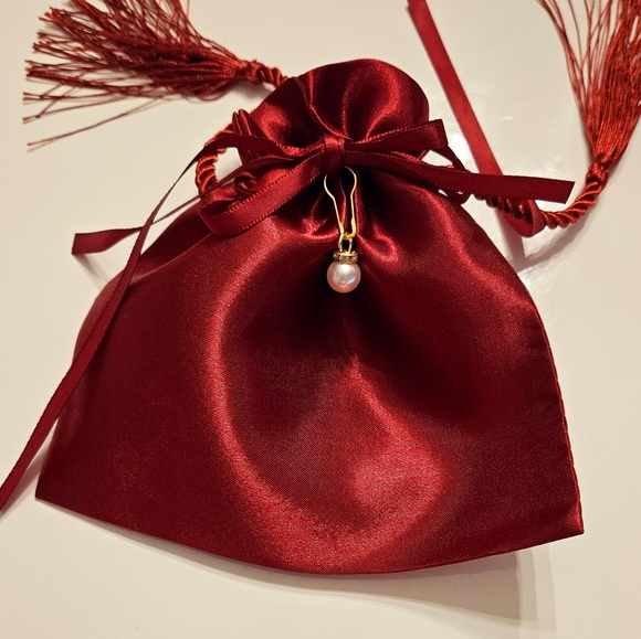 Dainty Red Smooth Teardrop Crystal Earrings with 14K Gold-Fill - Picture 4 of 4